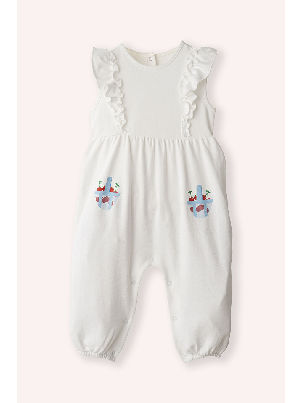 Yenidoğan Fırfır Detaylı Beyaz Tulum