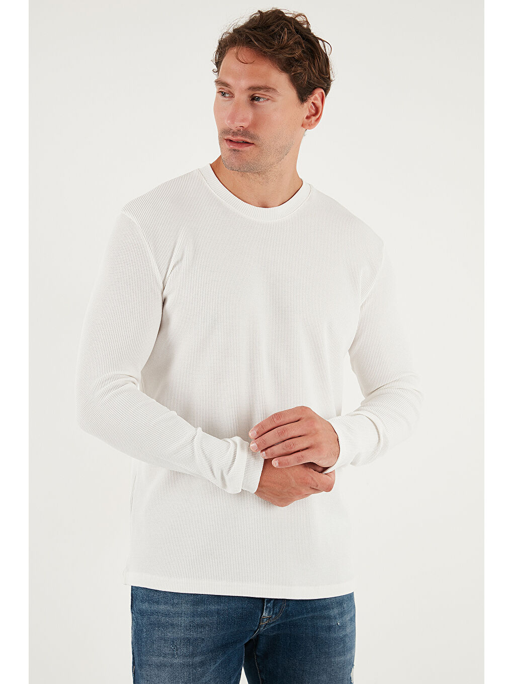 Siyah Pamuklu Bisklet Yaka Slim Fit Basic 3'lü Paket Sweat 5905073S3-3