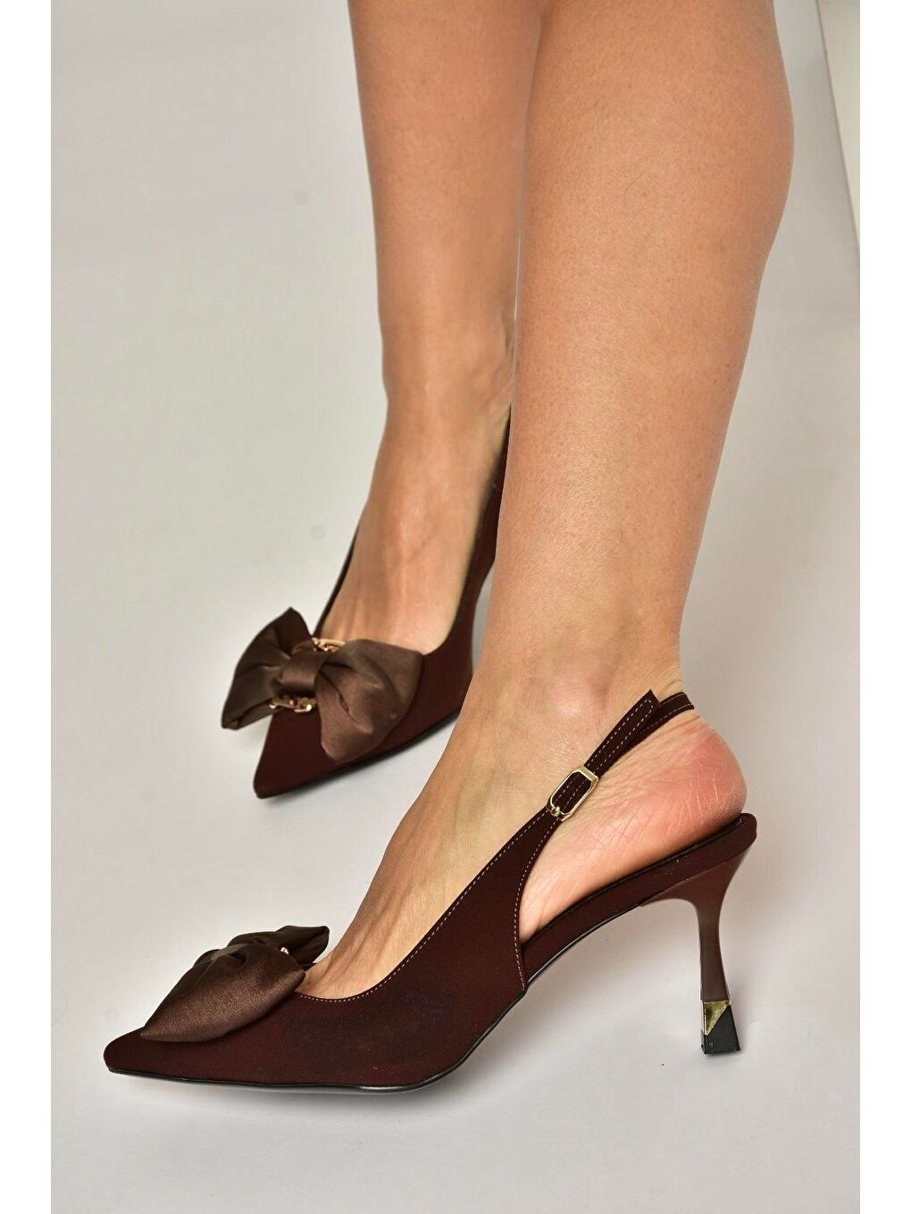 Kahverengi Kadın Topuklu Ayakkabı Y308203704-2