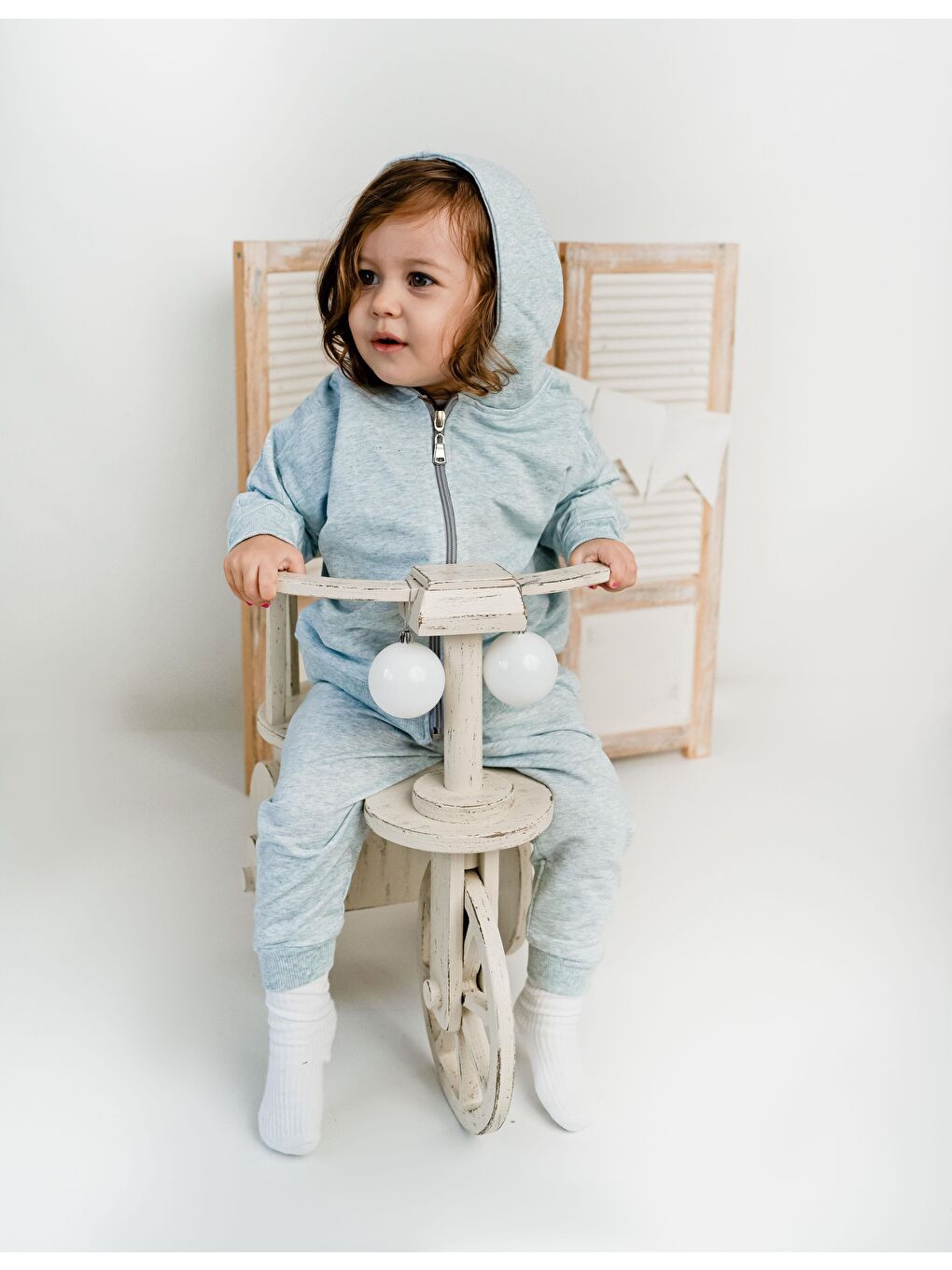 Yeşil Fermuarlı Kapüşonlu Tek Sweat-4