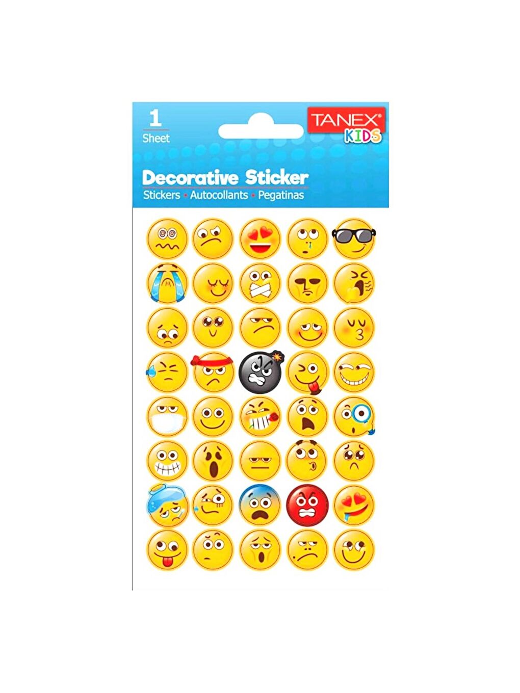 Tanex Kids Sticker Emoji Serisi 40 Parça (25028)