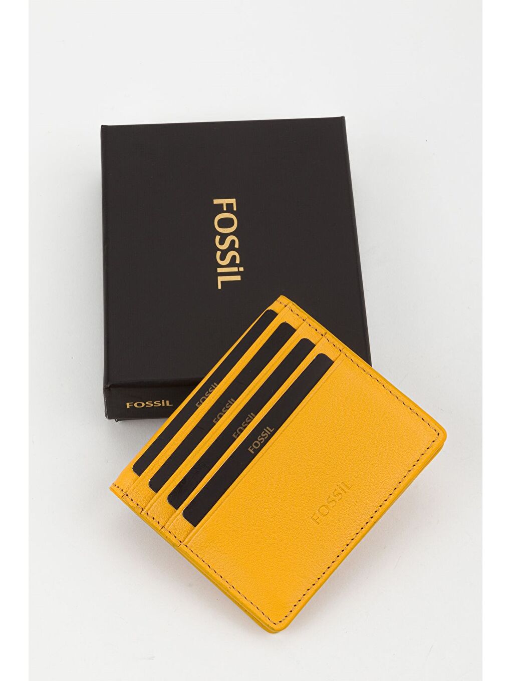 Sarı Kutulu Hakiki Deri Slim El Portföyü Kartlık Cüzdan-4