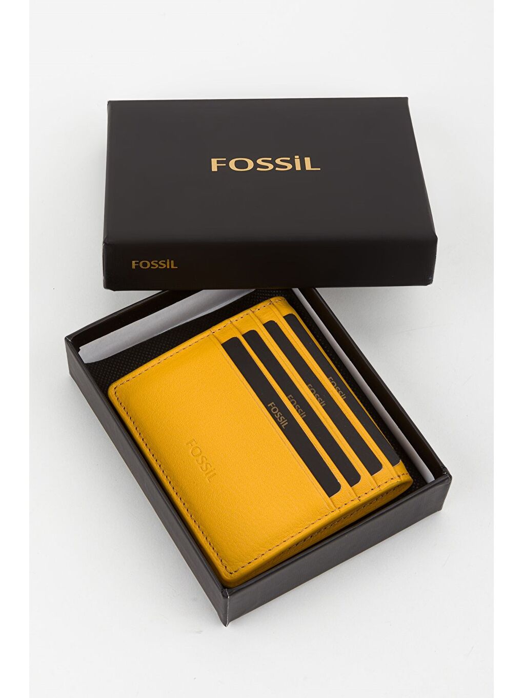 Sarı Kutulu Hakiki Deri Slim El Portföyü Kartlık Cüzdan-5