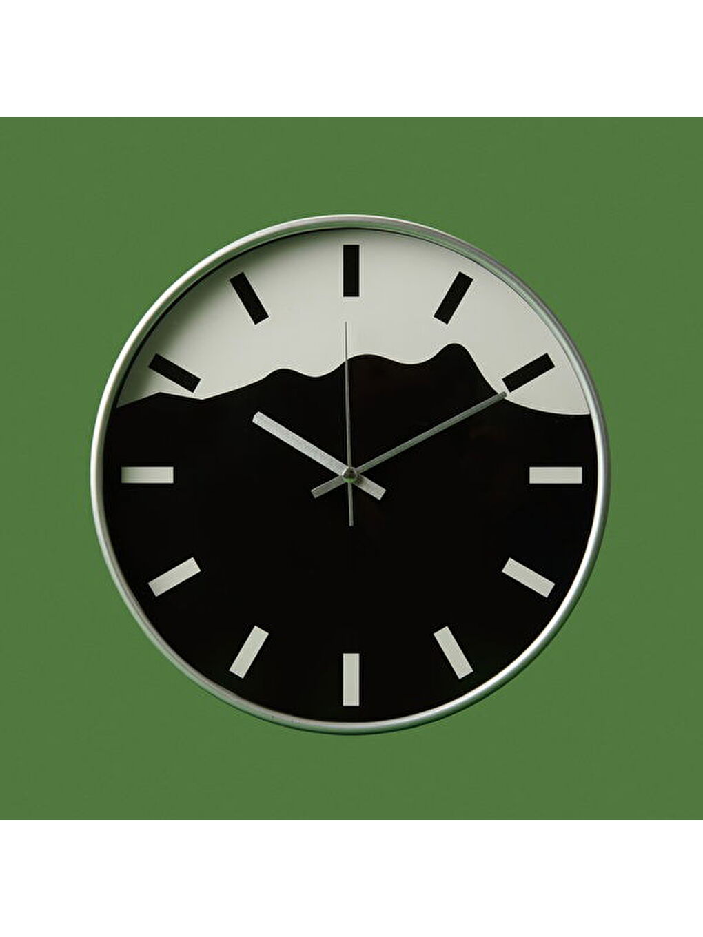 Gri Deco Elegant Curves Duvar Saati - Gümüş - 30 cm-1