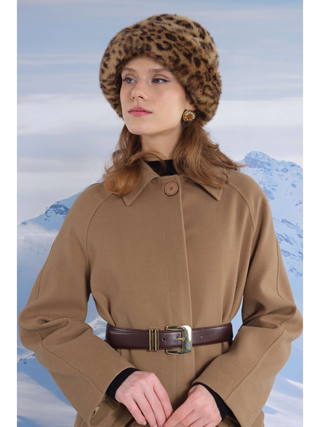 Kahverengi Uzun Kaşe Kaban Camel-1