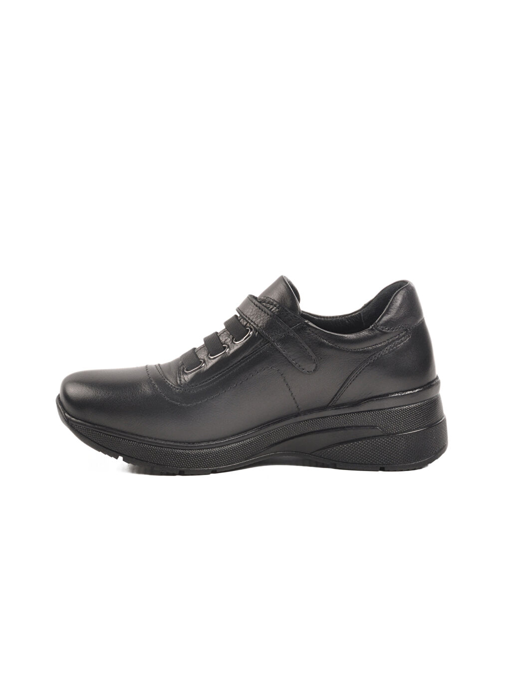 Siyah Hakiki Deri Anatomik Kadın Casual Ayakkabı Z010 Z-1
