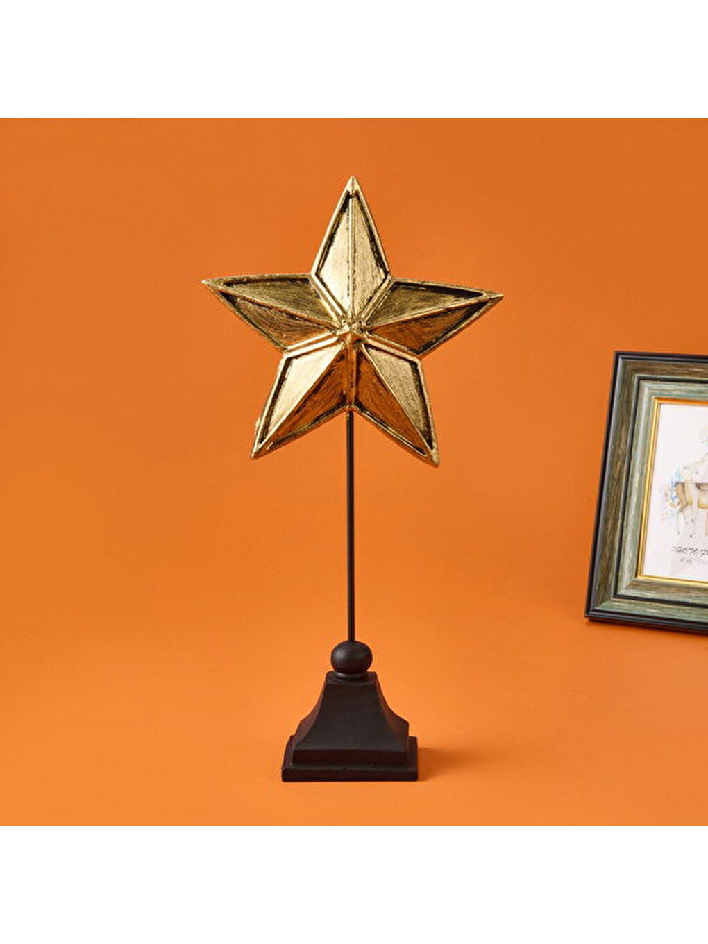 Evidea Deco Star Dekor - Siyah / Gold - 33 cm - 2