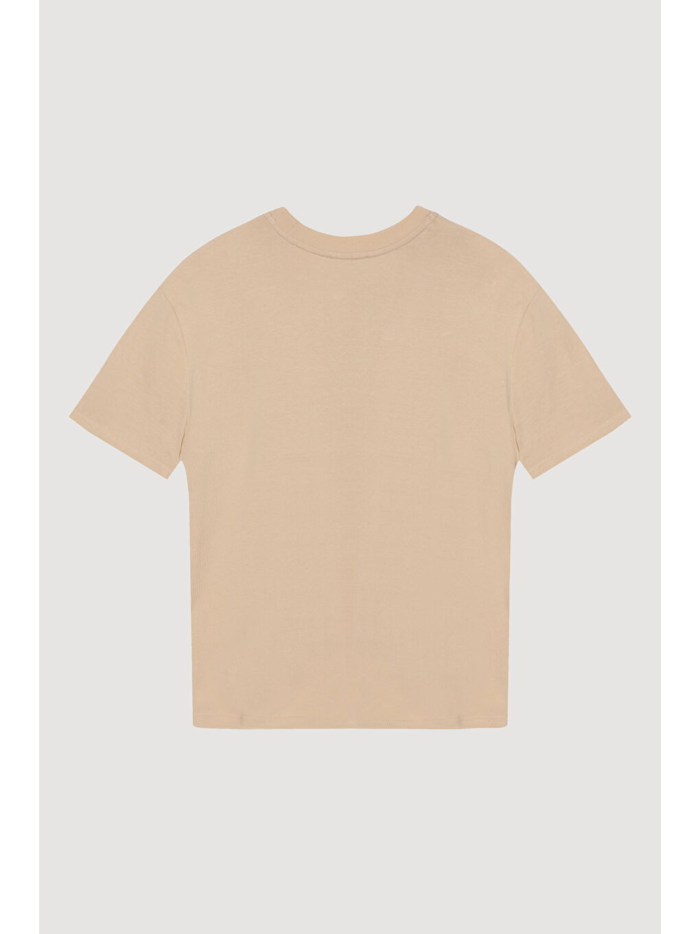 Oversize Basic Tişört Bej-2