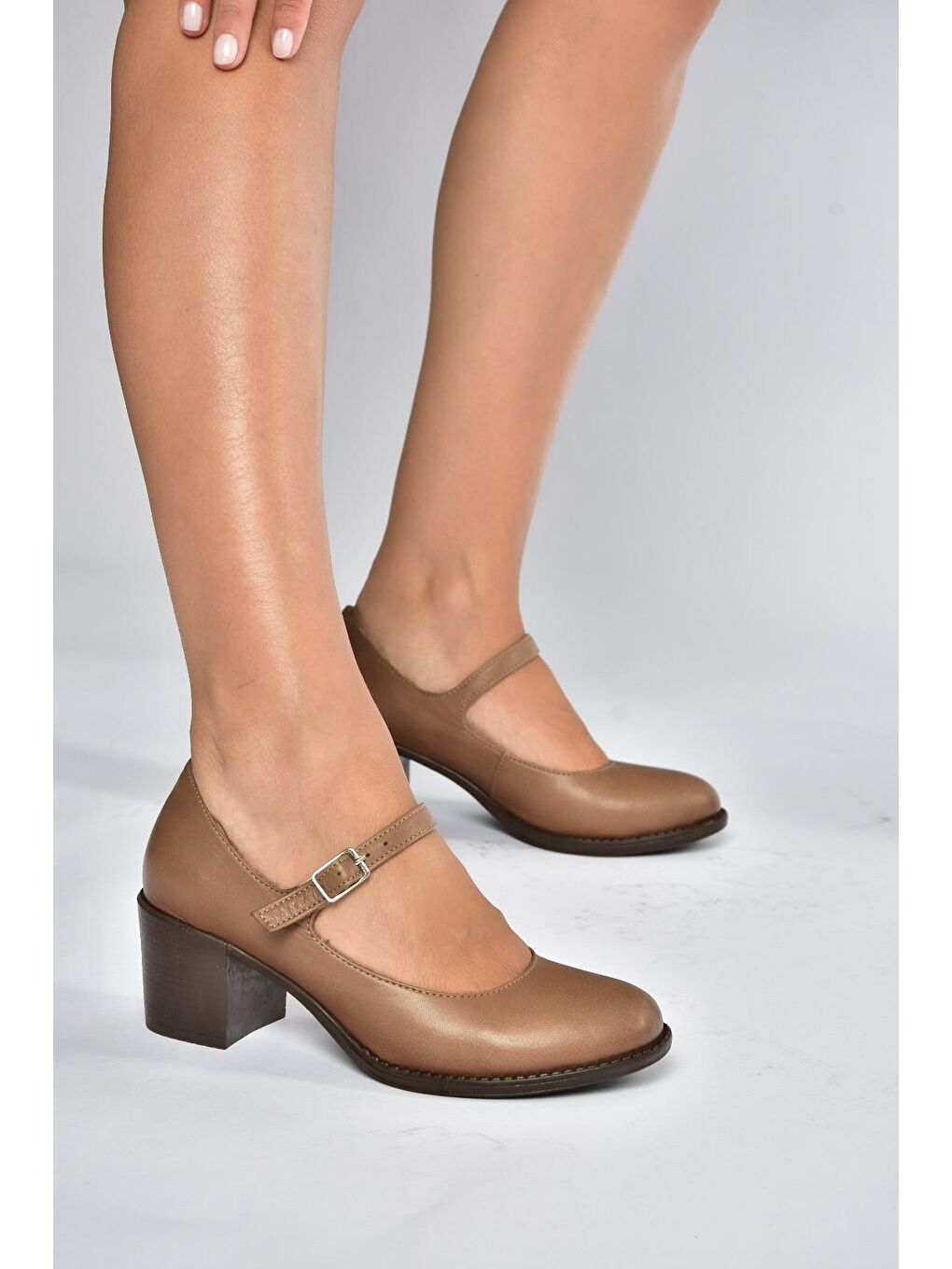 Bej Vizon Kadın Topuklu Ayakkabı V468297203-2