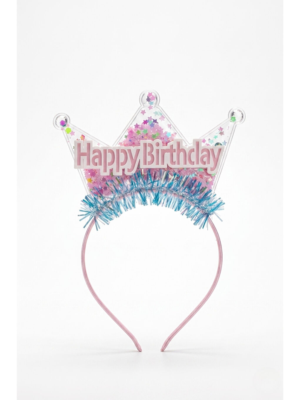 Karışık Çok Renkli Pullu Happy Birthday Yazılı Kız Çocuk Parti Tacı