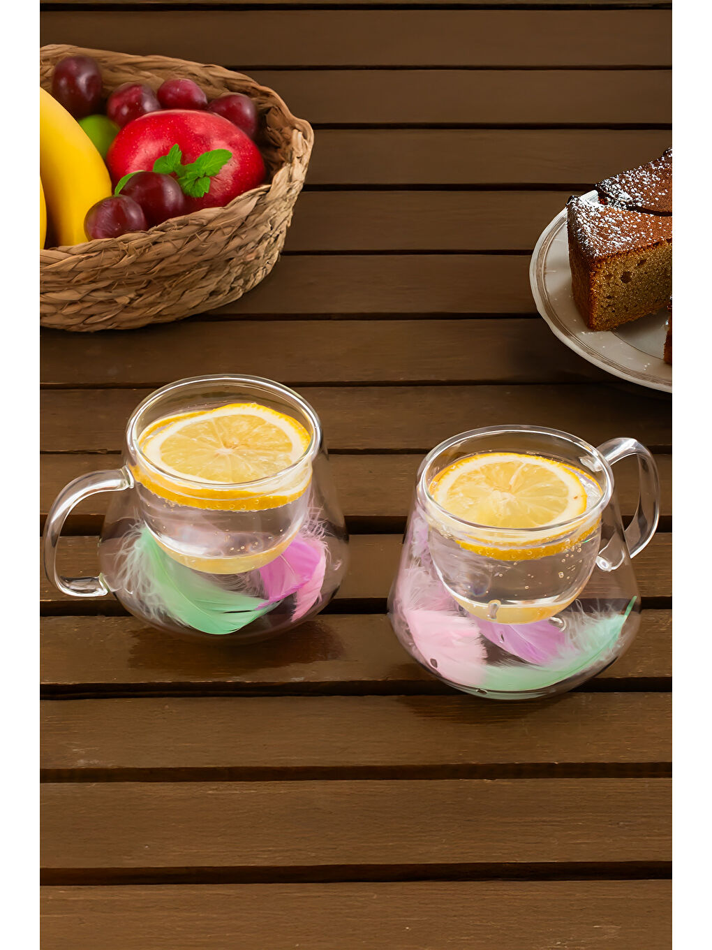 Renksiz 16798 Double Feather Çift Cidarlı Kupa 2 Adet 200 ml-2