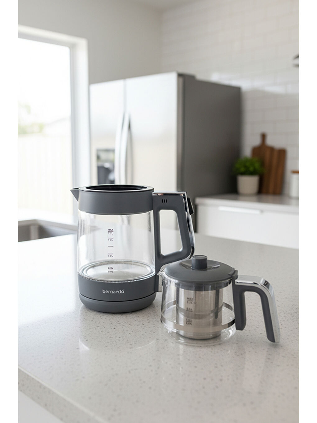 Napoli Cam Demlikli Çay Makinesi Antrasit-4