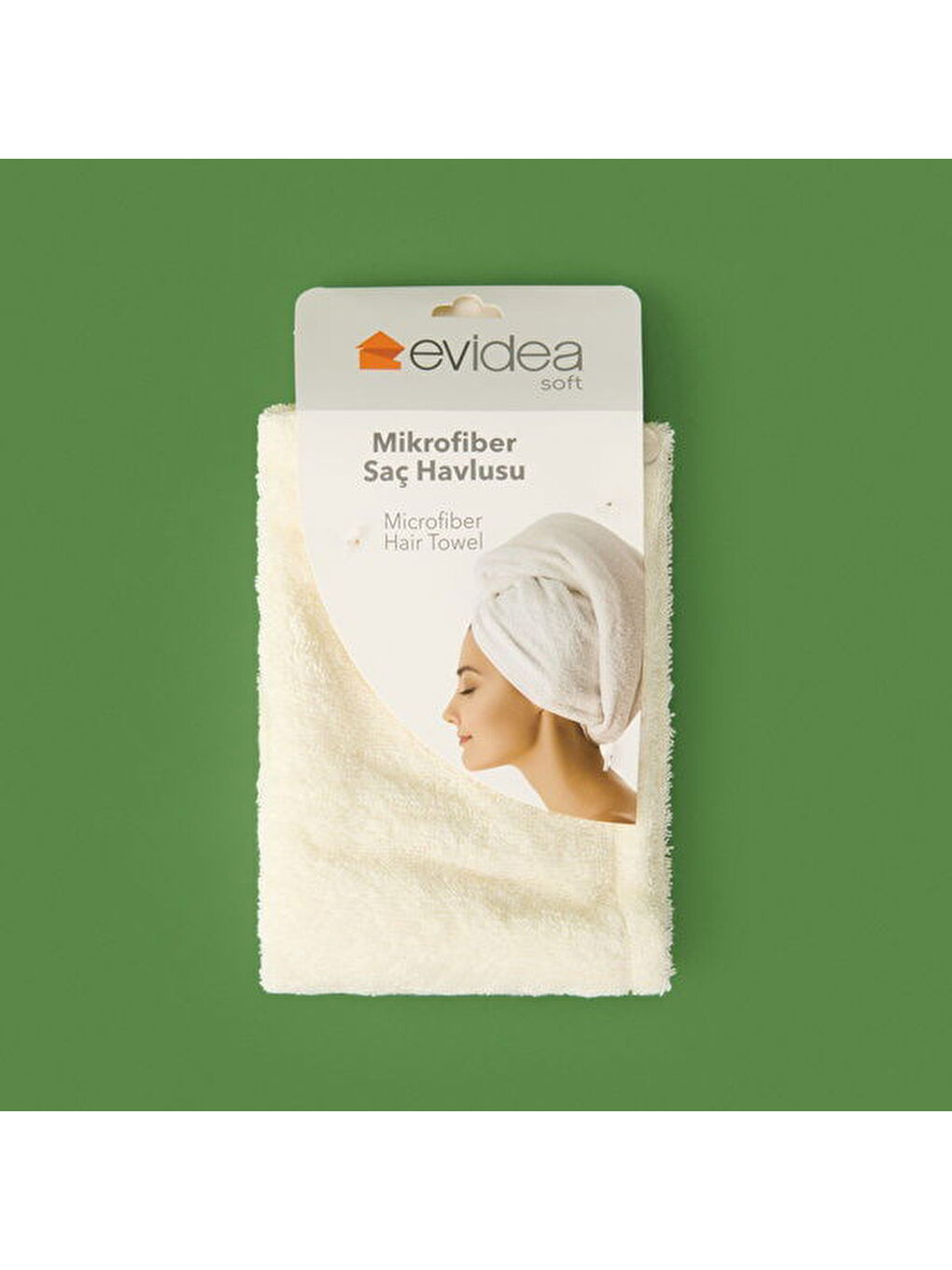 Soft Mikrofiber Saç Havlusu - Bej - 57x27 cm-1
