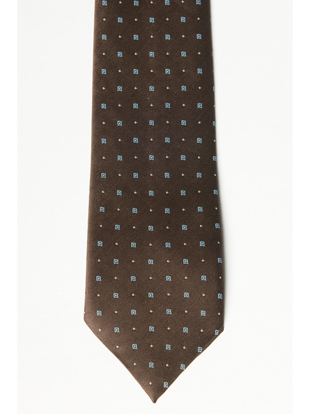 Kahverengi Erkek KAHVE INDIGO Desenli Kravat-1