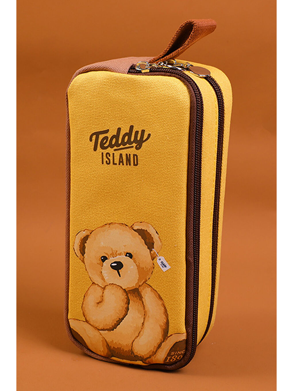 Yoyoso Kahverengi Teddy Island Double Zipper Pencil Case