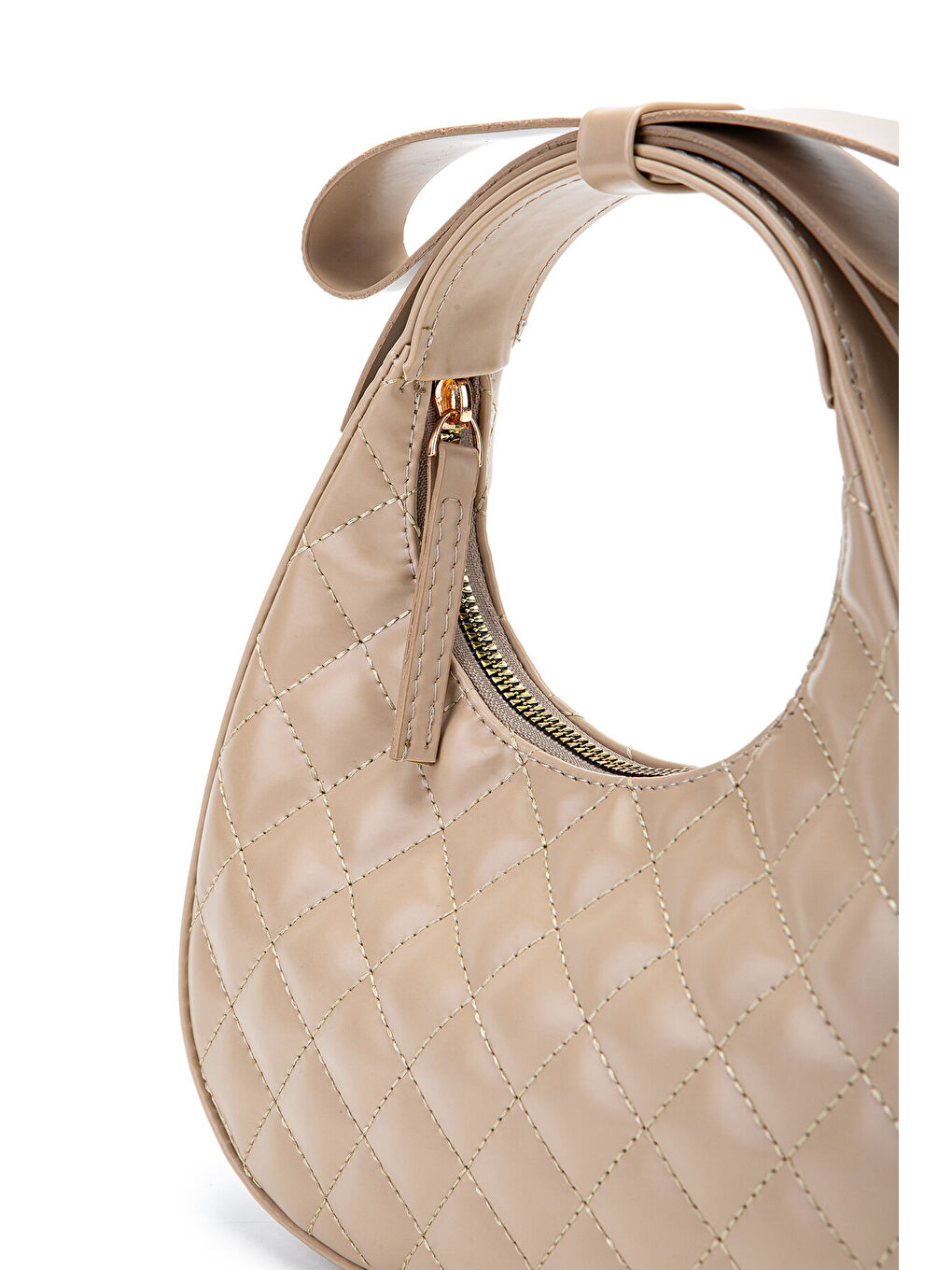 Bej Fiyonk Askı Detaylı Mathilda Kadın Çapraz Çanta Vizon-1