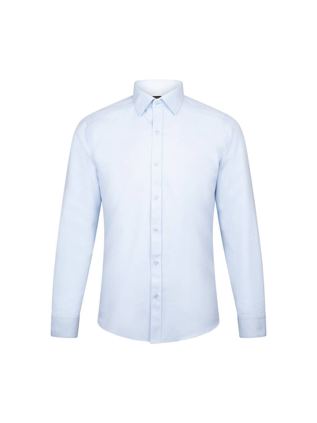 Mavi Slim Fit Desenli Slim Yaka Pamuklu Uzun Kollu Klasik Gömlek