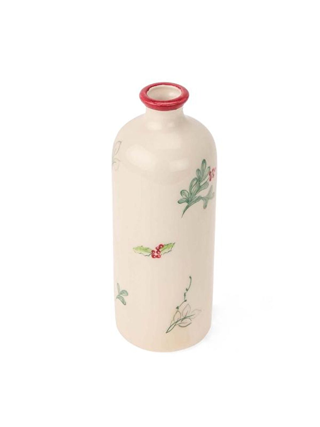 Deco Kokina Vazo - Beyaz / Kırmızı - 21 cm-1