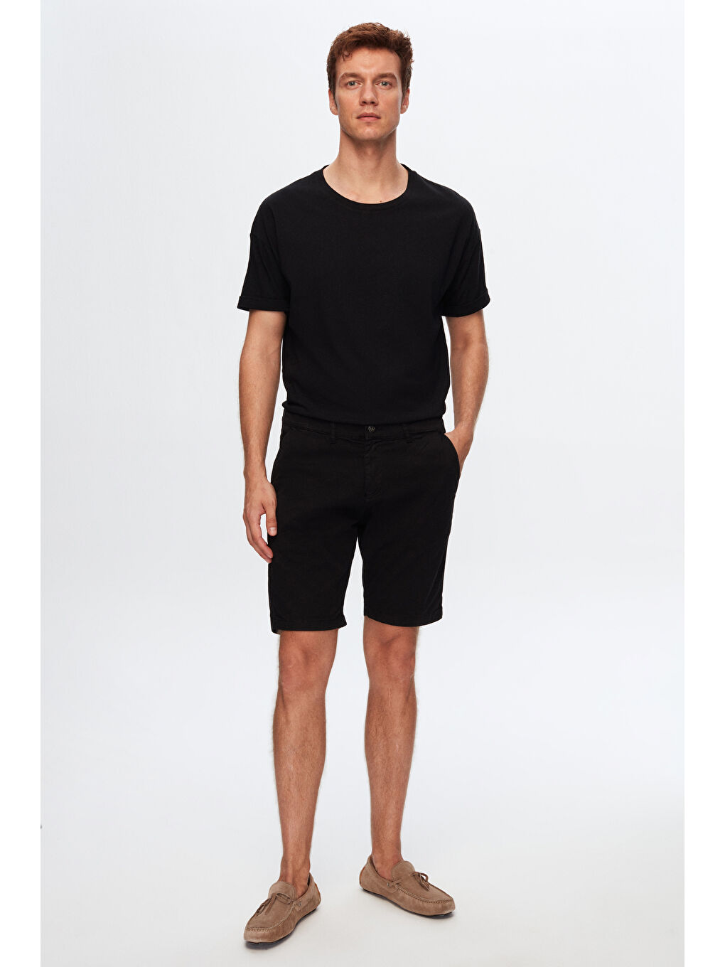 Comfort Siyah Bisiklet Yaka %100 Pamuk T-Shirt-3