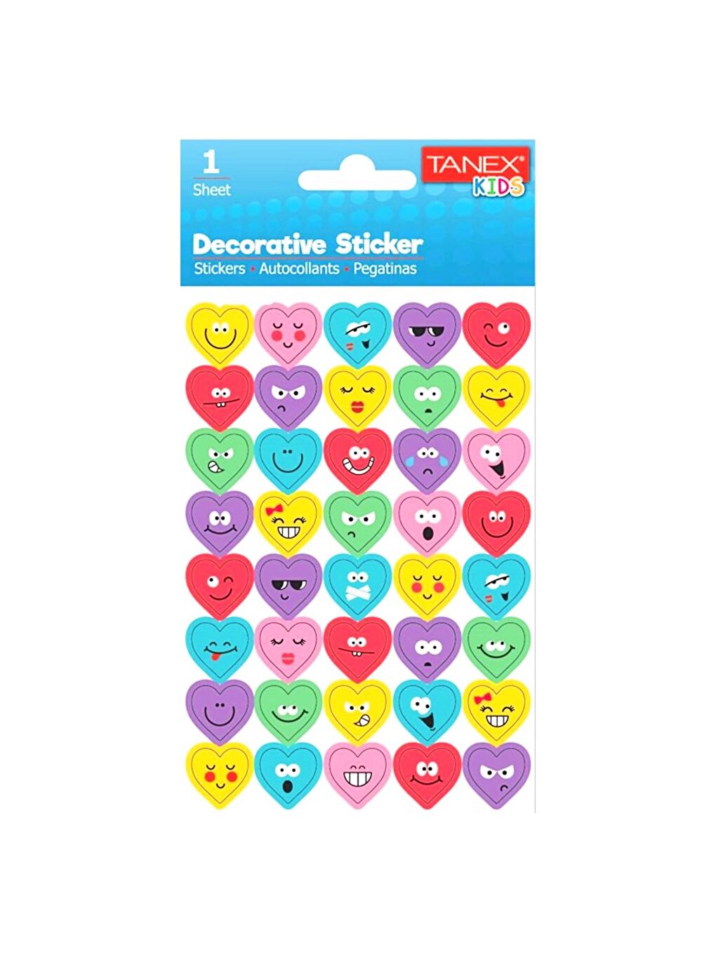Tanex Kids Sticker Puffy Kalpli Emojiler Renkli 40 Parça (25034)
