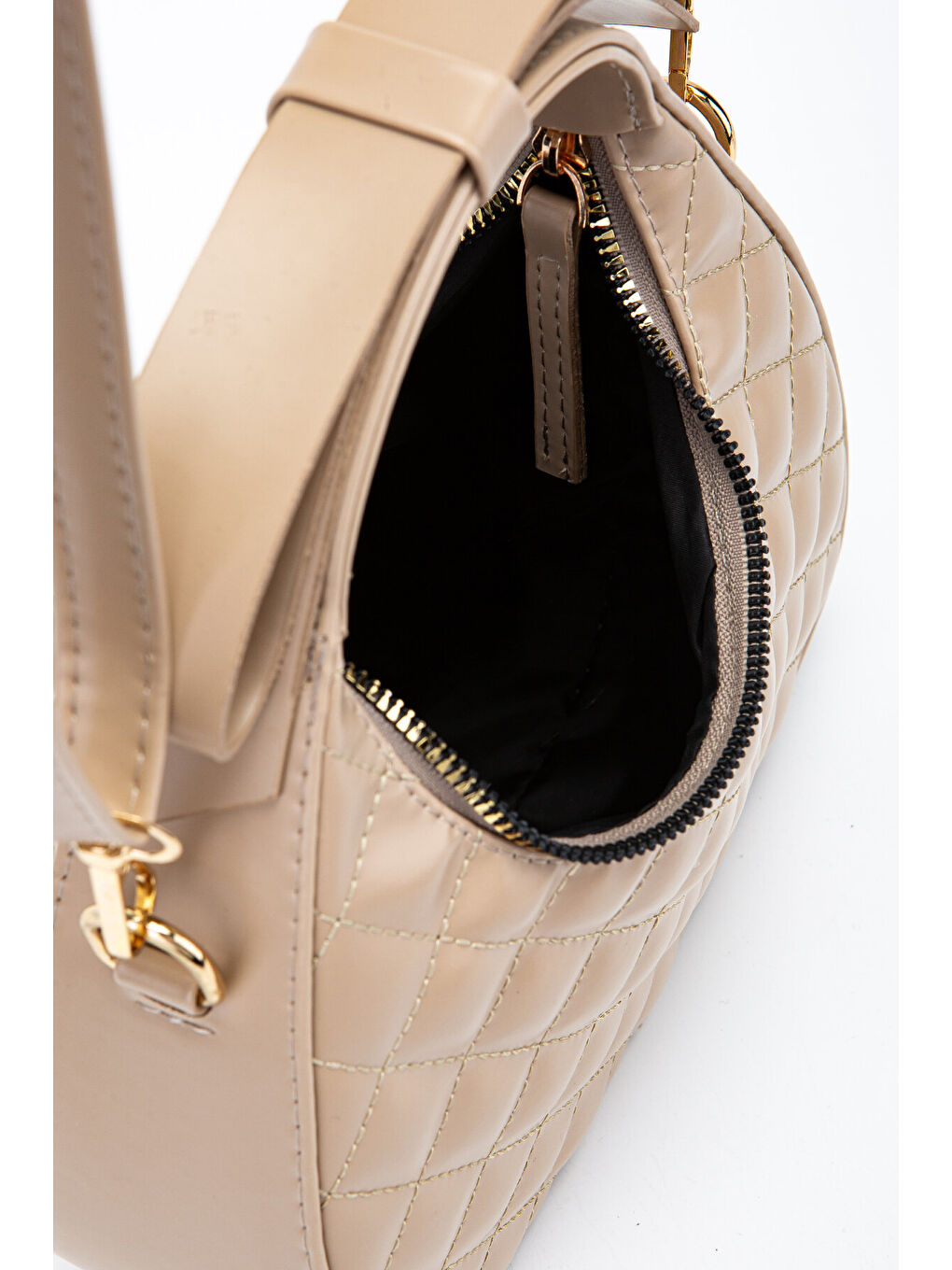 Bej Fiyonk Askı Detaylı Mathilda Kadın Çapraz Çanta Vizon-3