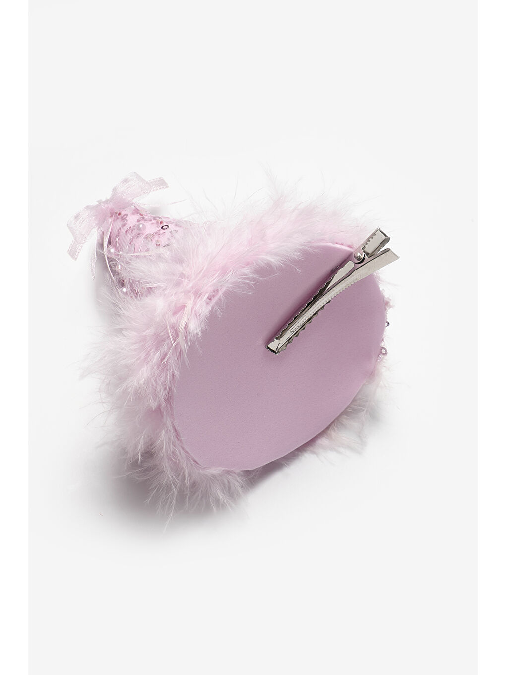 Pembe Fiyonk Detaylı Pullu Kız Çocuk Klipsli Doğum Günü Huni Taç-4