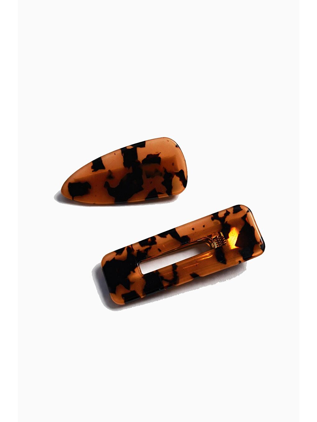 Kahverengi Kaplumbağa Sırtı Asetat Pens Toka