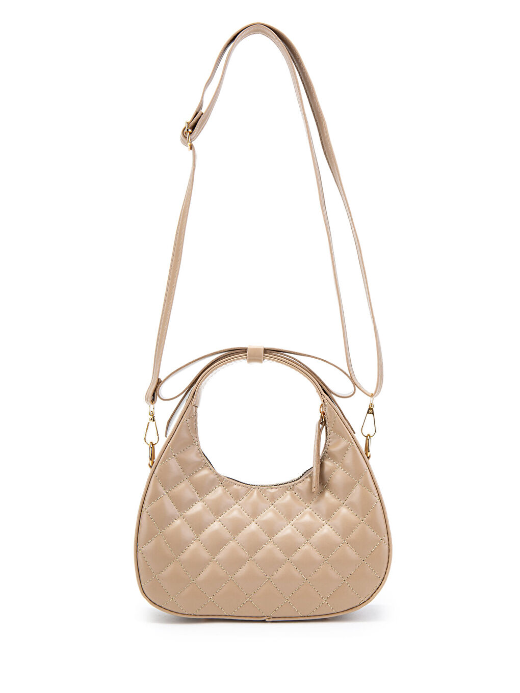 Bej Fiyonk Askı Detaylı Mathilda Kadın Çapraz Çanta Vizon-4