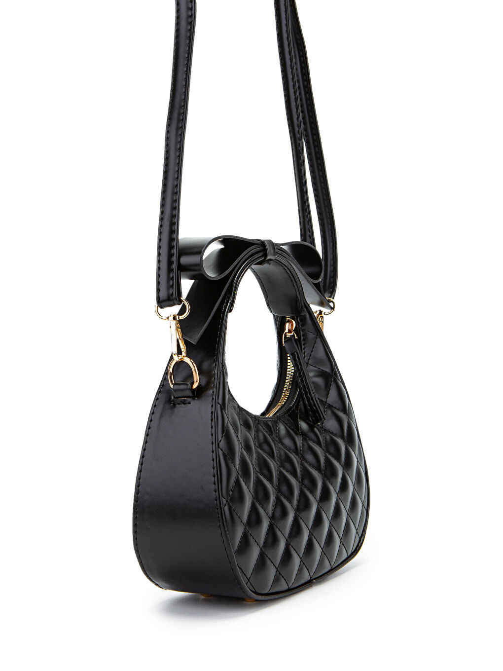 Fiyonk Askı Detaylı Mathilda Kadın Çapraz Çanta Siyah-4
