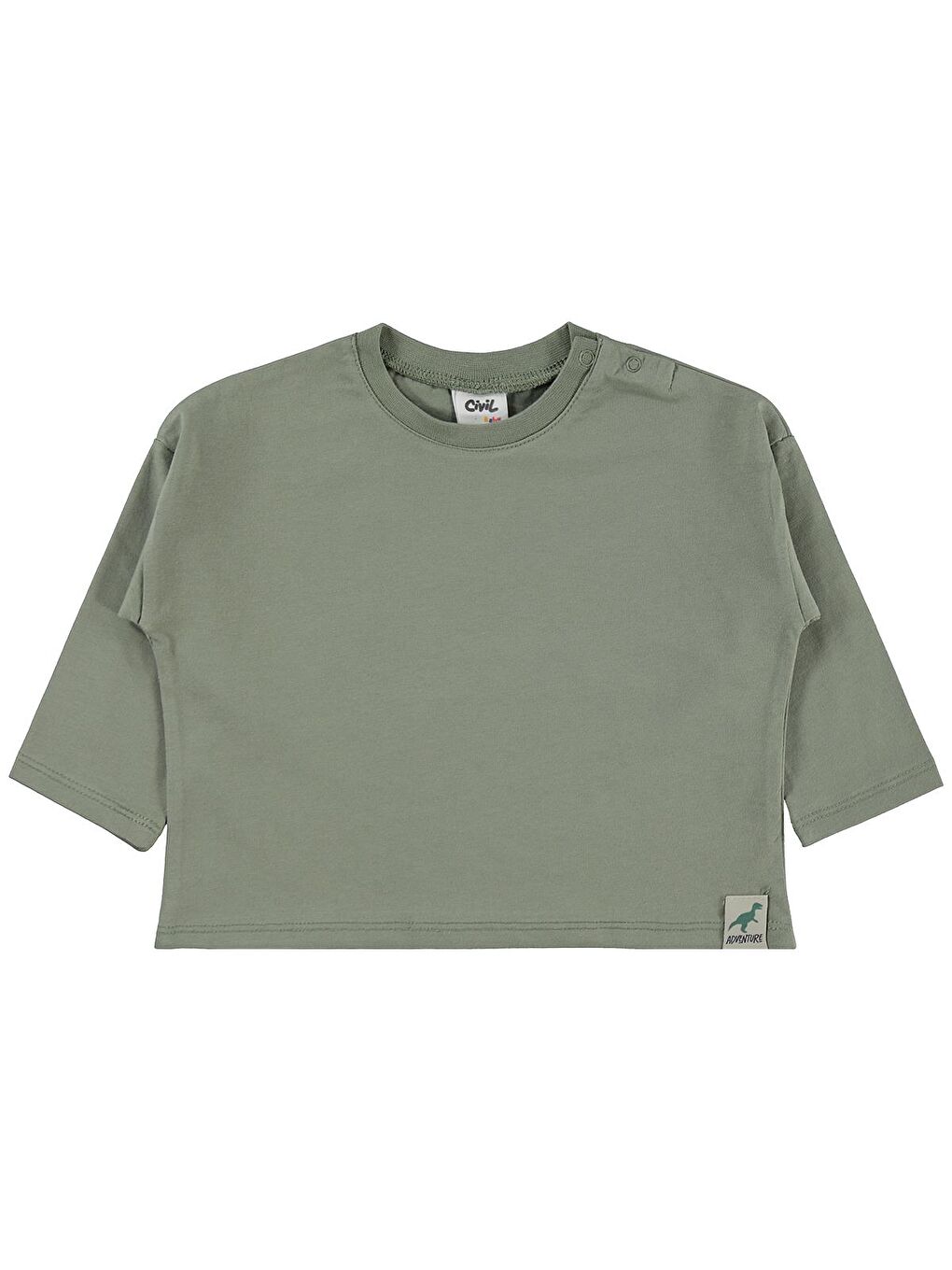 Baby Basic 6-18 Ay Sweatshirt - Haki 9-12 Ay