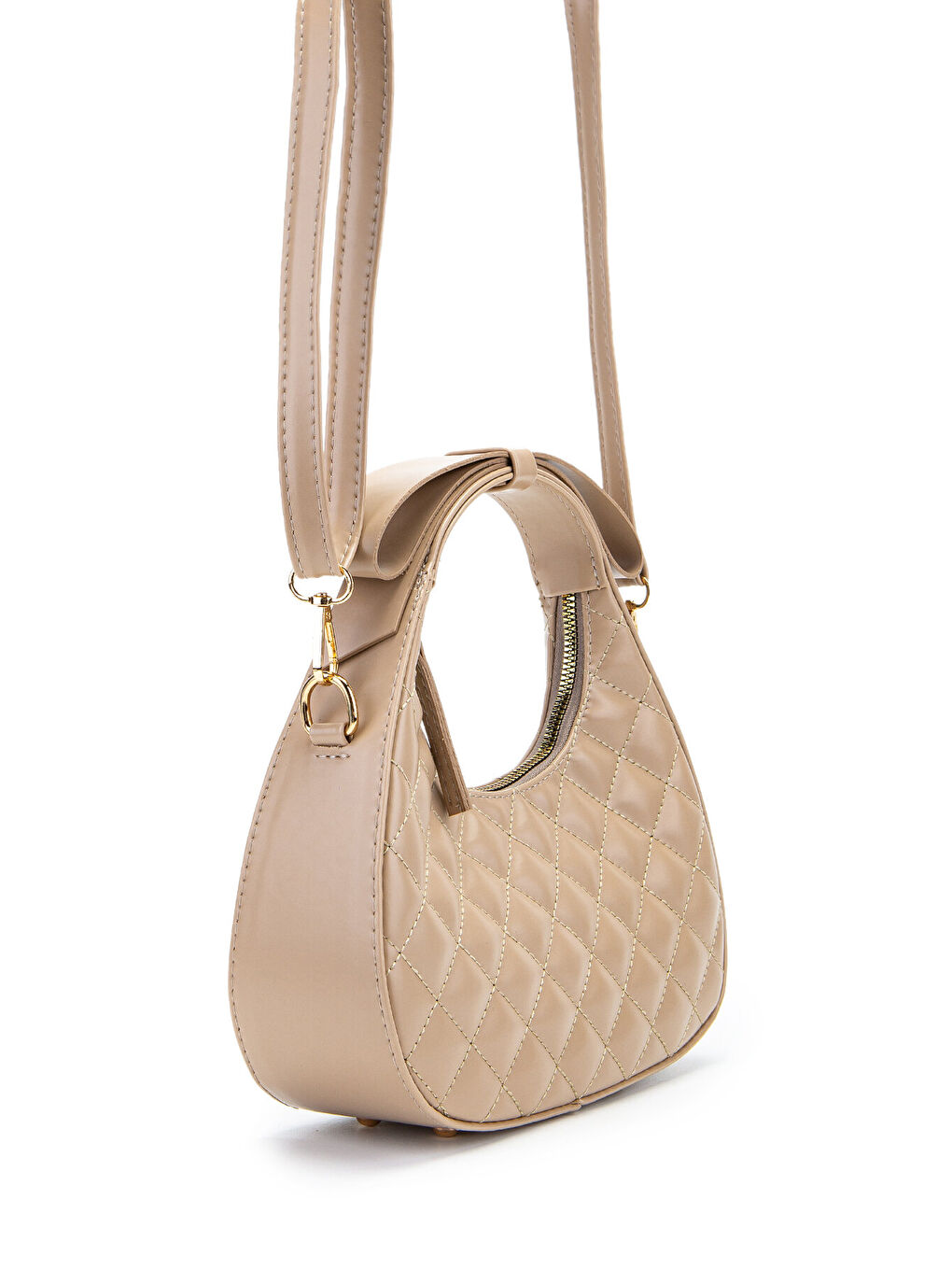 Bej Fiyonk Askı Detaylı Mathilda Kadın Çapraz Çanta Vizon-5