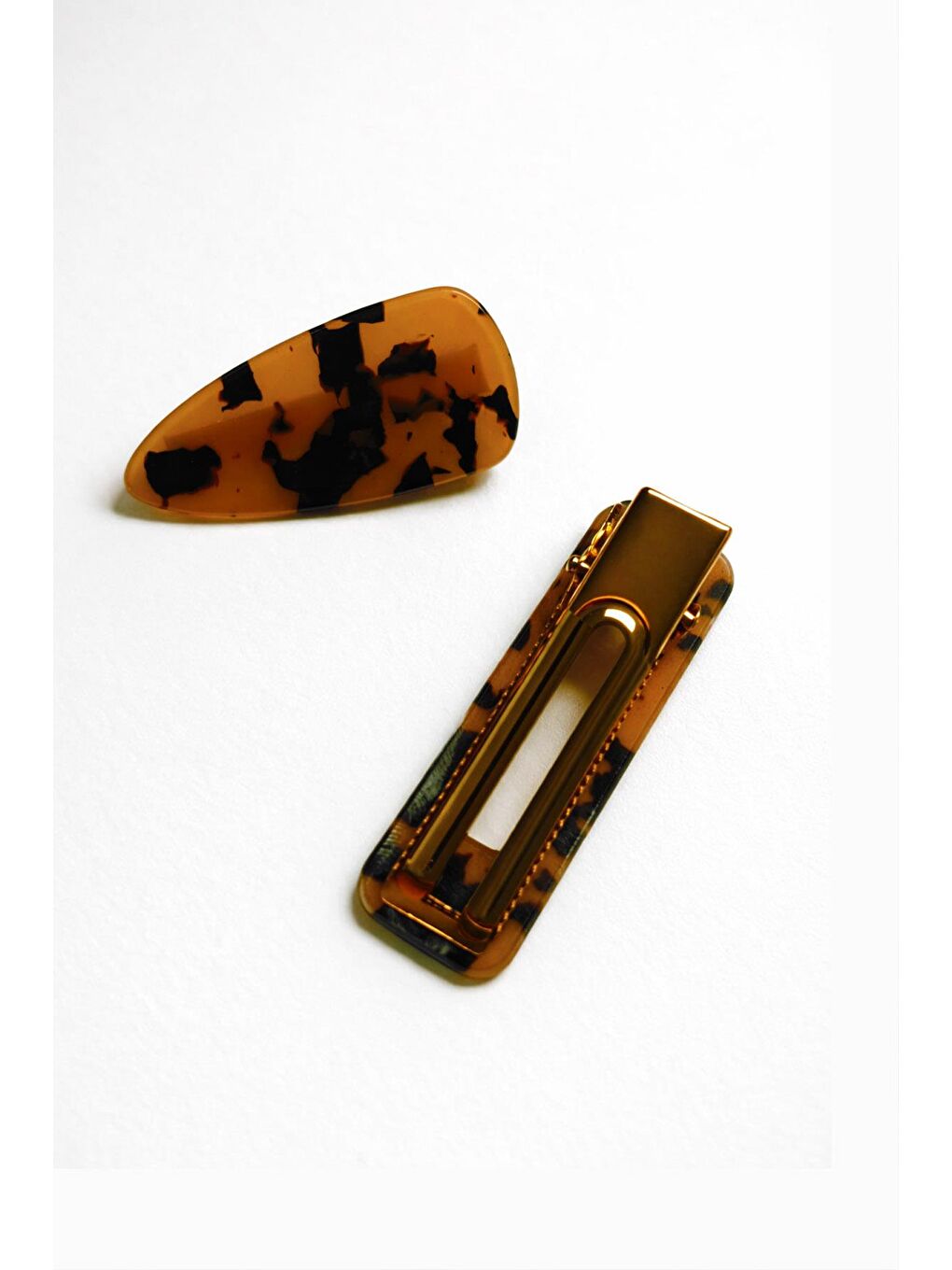 Kahverengi Kaplumbağa Sırtı Asetat Pens Toka-1