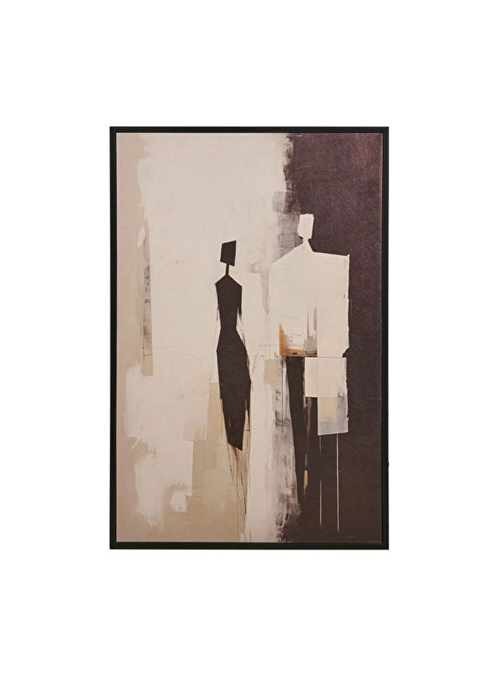 Deco Contraste Tablo - Bej / Siyah - 90x60 cm-3