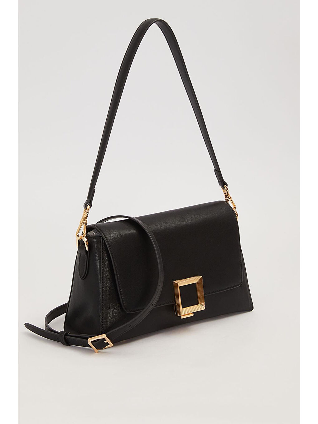 3 Bölmeli Yumuşak Deri Ek Askılı Deri Çanta 930867 Siyah