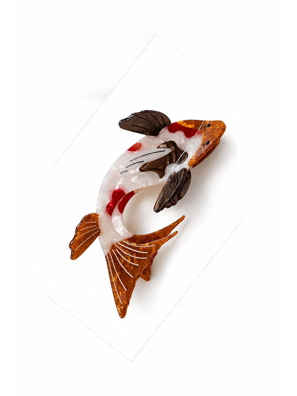 Kahverengi Koi Fish Asetat Mandal Toka 13 Cm