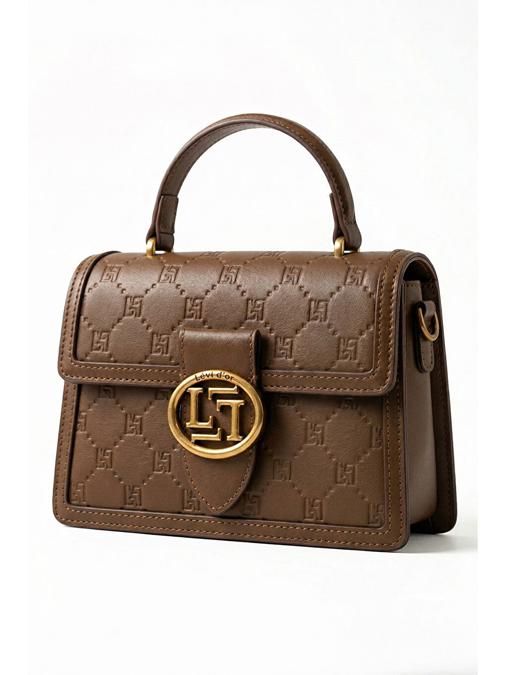 Ek Askılı Sert Deri Çanta 930395 Kahverengi