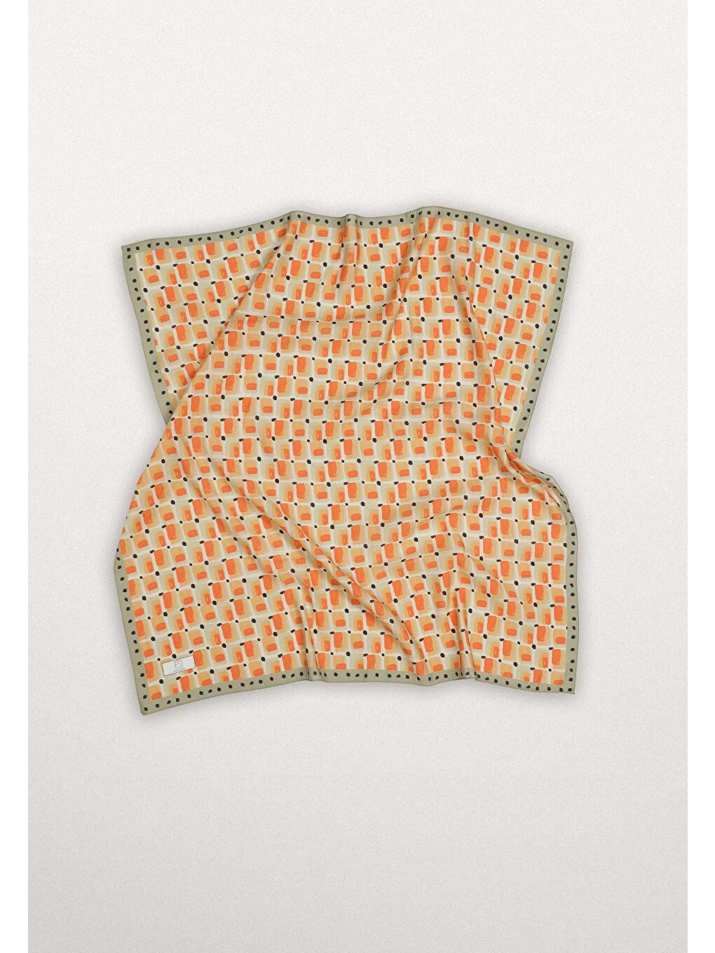 Leıla Desen Pamuk İpek Eşarp Soft Yeşil-1