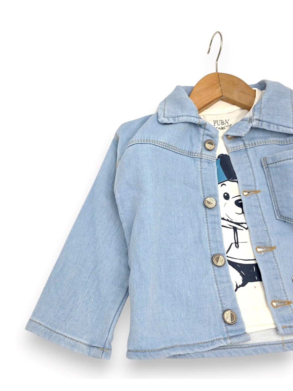 Mavi Erkek Çocuk 1-2-3-4-5 Yaş 3'lü Jean Takım, Jean Ceket, T-shirt Ve Pantolonlu 3'lü Takım-1
