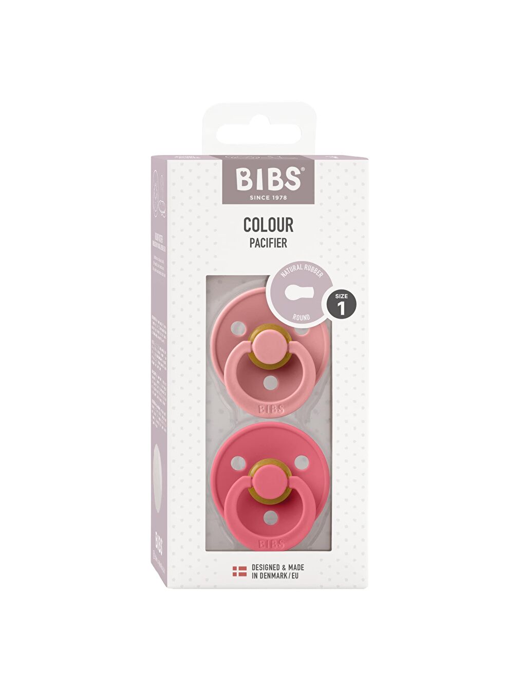 Colour İkili Kauçuk Emzik-Dusty Pink/Coral 0-6 Ay-1