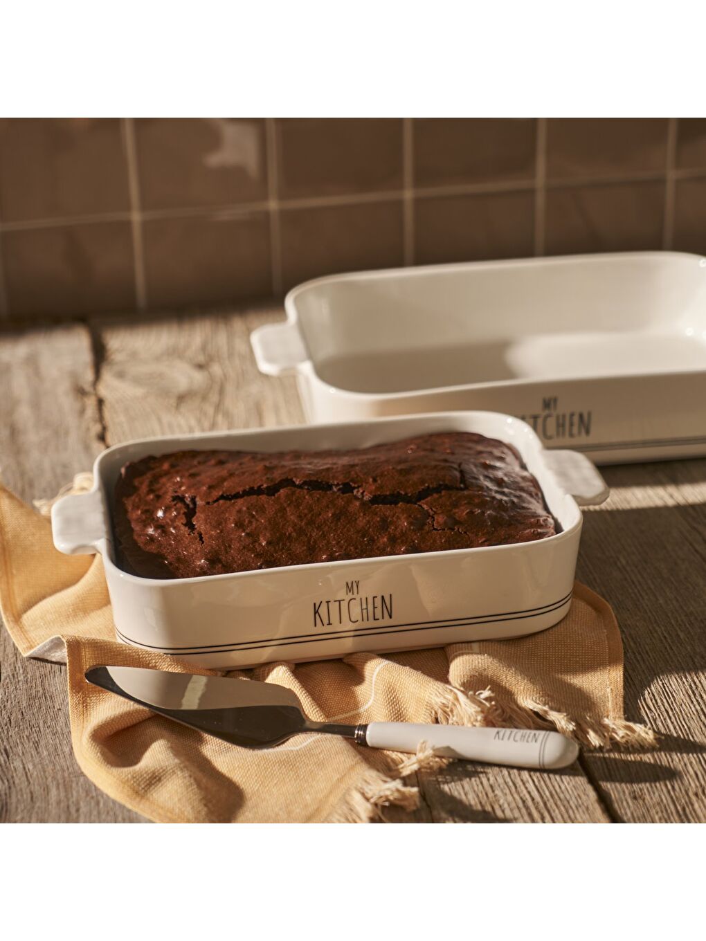 My Kitchen Porselen Fırın Kabı Orta Boy Beyaz (29,8x18,7x5,8 cm)-4