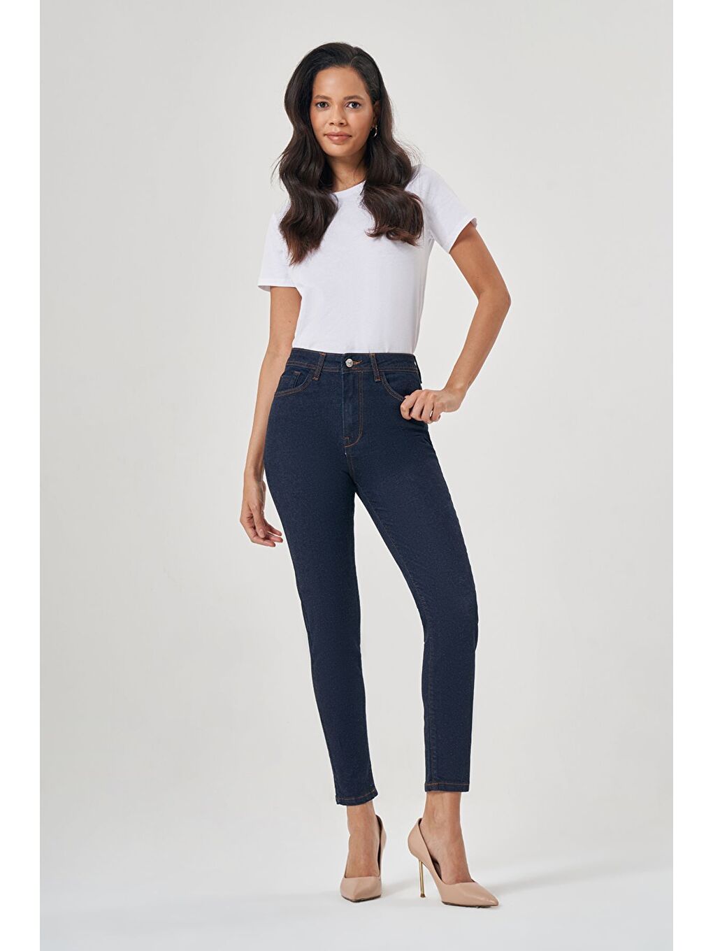 Mizalle Lacivert Denim Pantolon