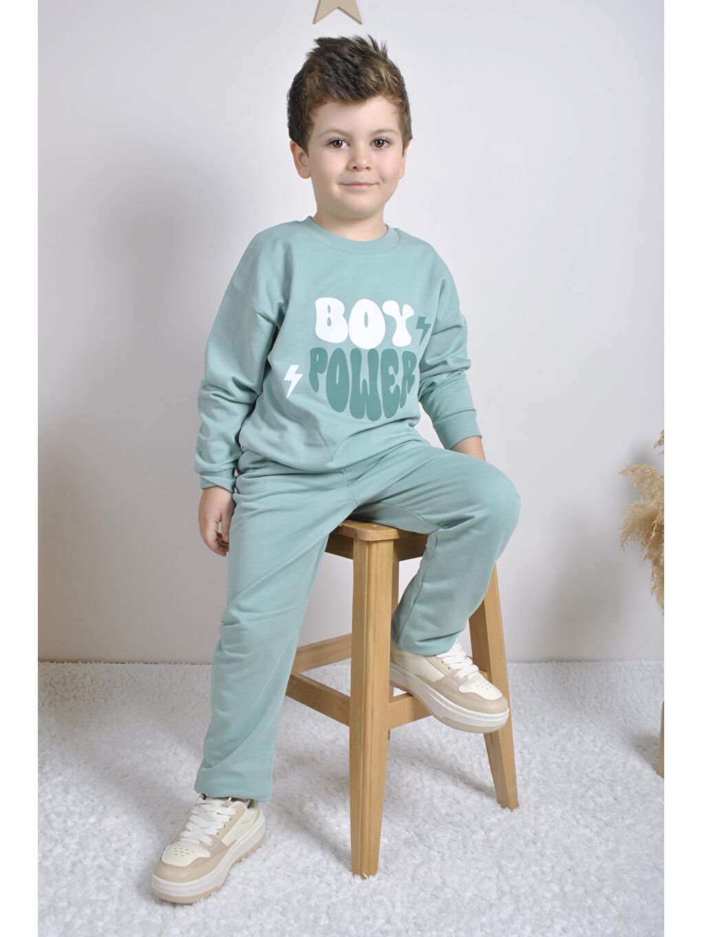 Yeşil BoyPower Baskılı Takım