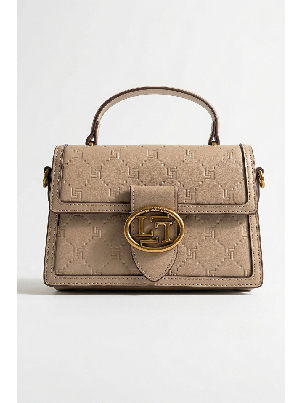 Bej Ek Askılı Bordo Biyeli Sert Deri Çanta 930395 Vizon-4