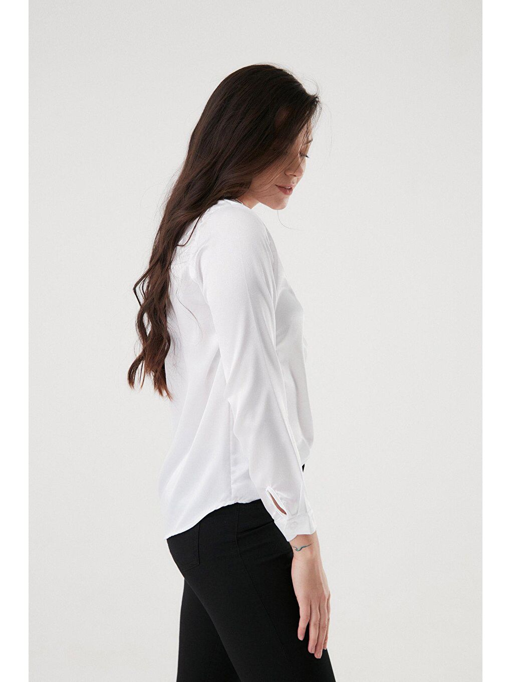 Beyaz Saten Gömlek-4