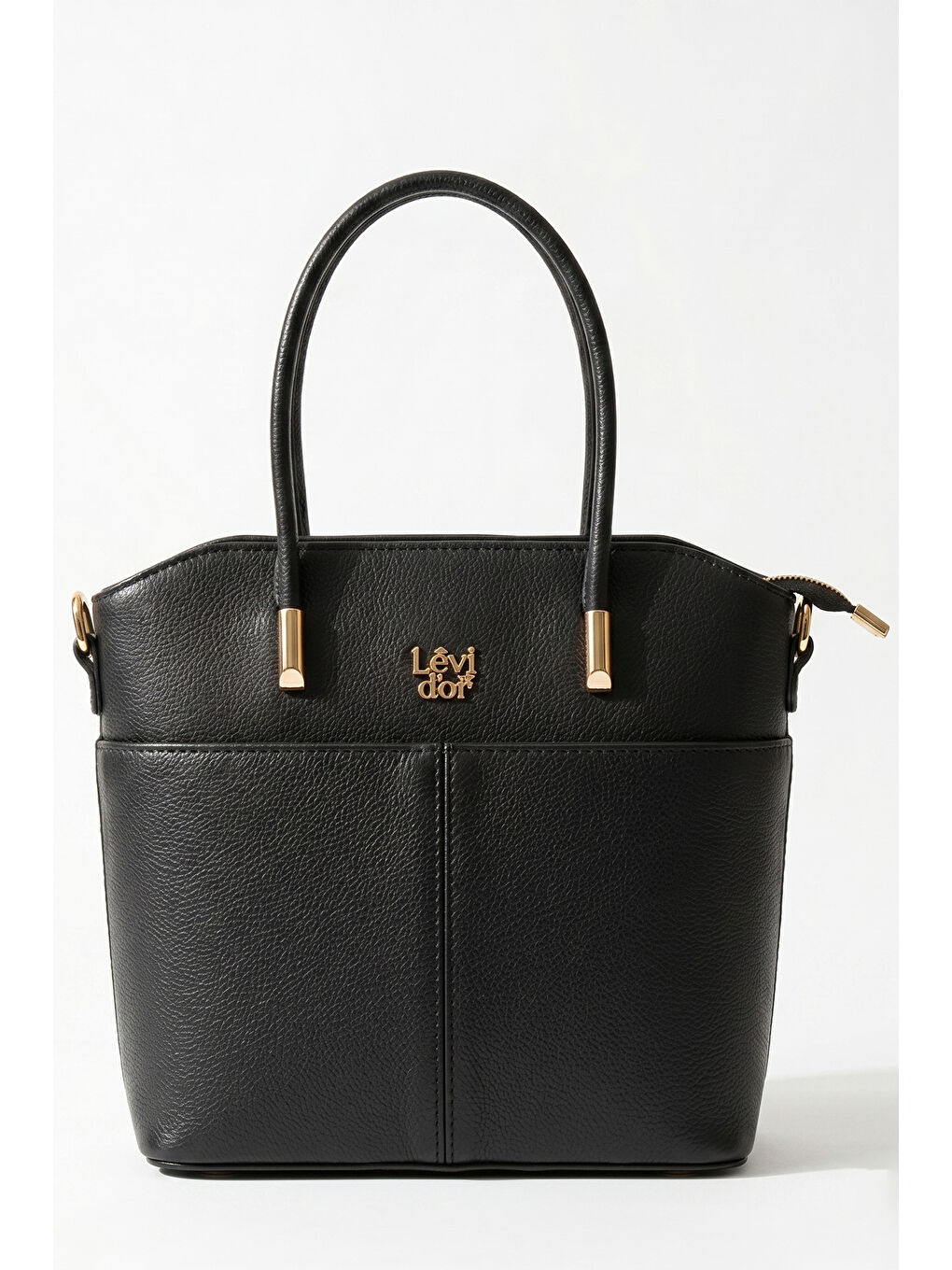 Kalın Askılı Önü Göz Detay Deri Çanta 930926 Siyah-2