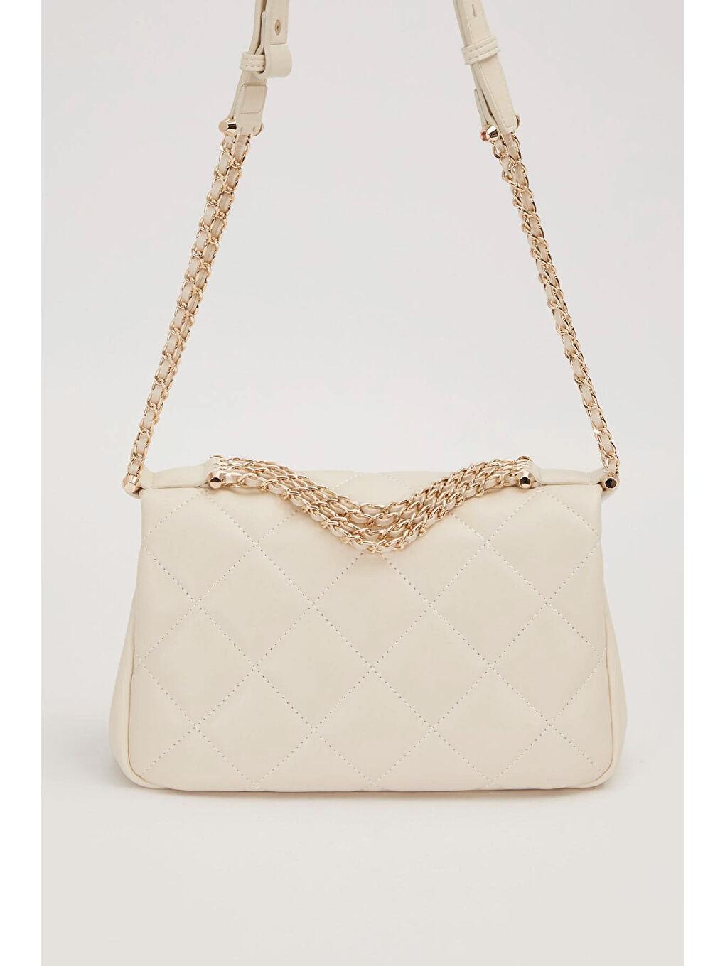 Ekru İnci Detay Küçük Boy Deri Çanta 930865 Krem-3