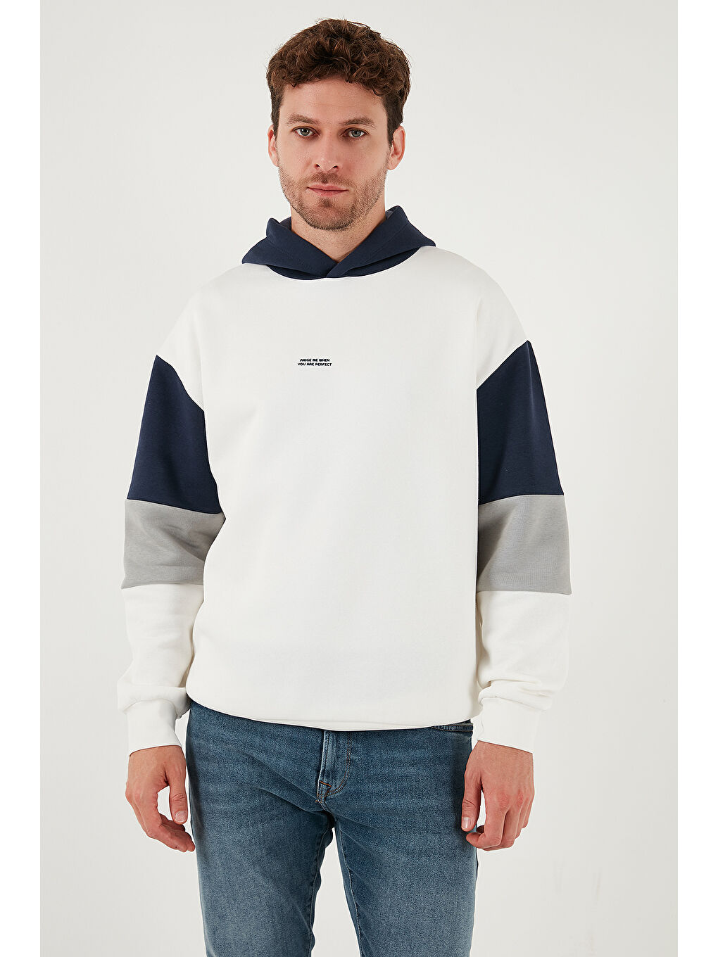 Bej Pamuklu Relaxed Fit Kapüşonlu İçi Tüylü Yumuşak Şardonlu 2' li Paket Sweat 5905299S2-1