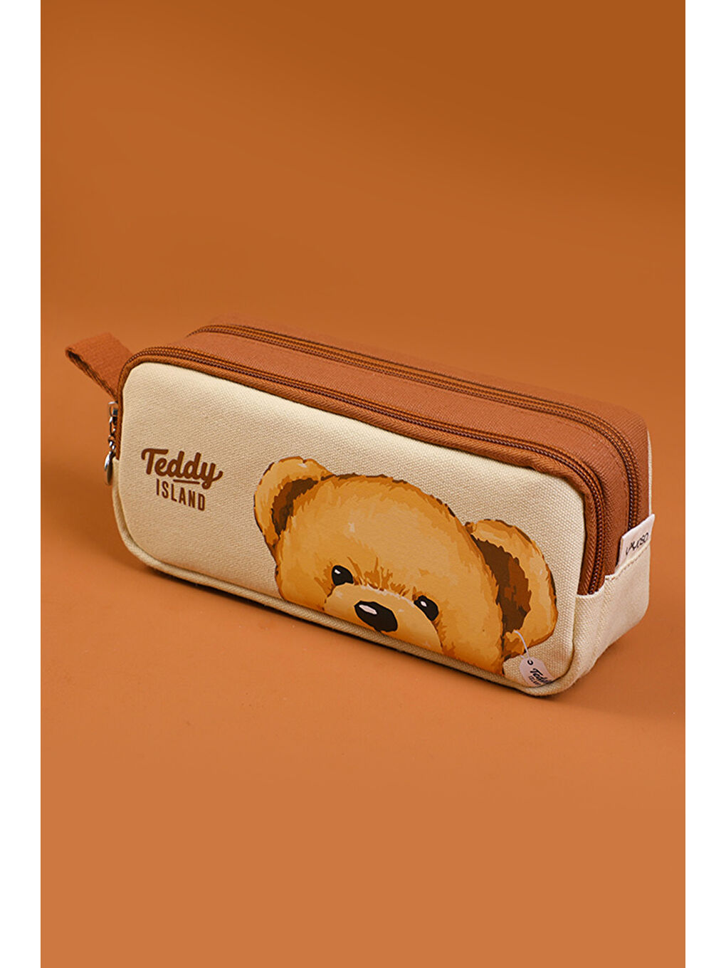 Yoyoso Kahverengi Teddy Island Double Eyed Pencil Case