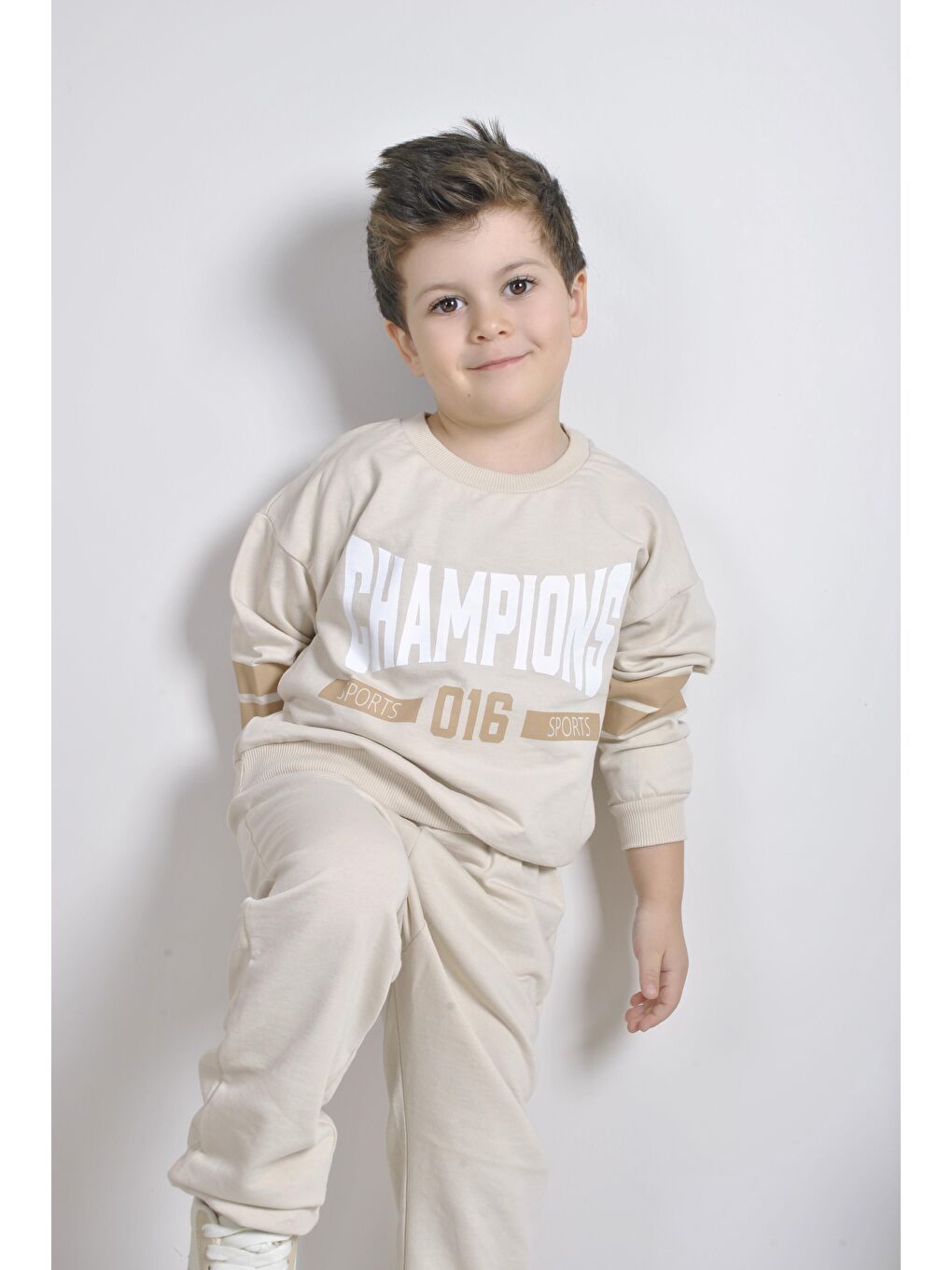 Bej BoyPower Baskılı Takım-1