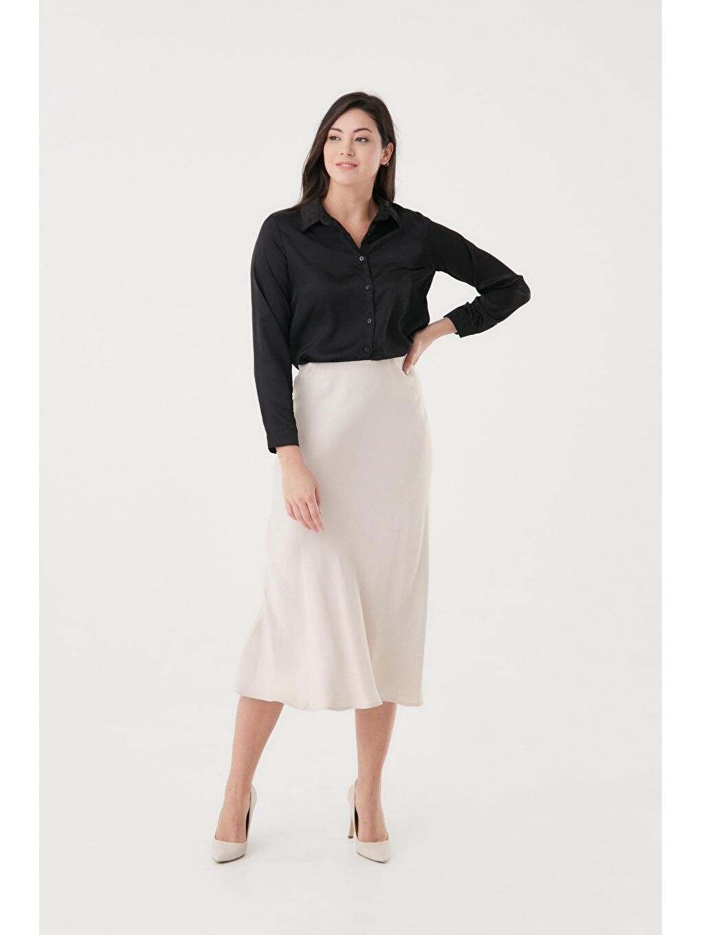 Siyah Saten Gömlek-2